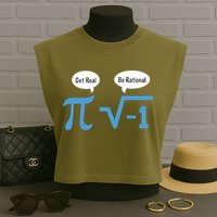 Funny Get Real Be Rational Shirt Pi Math Teacher Geek Garment-Dyed Women's Muscle Tee