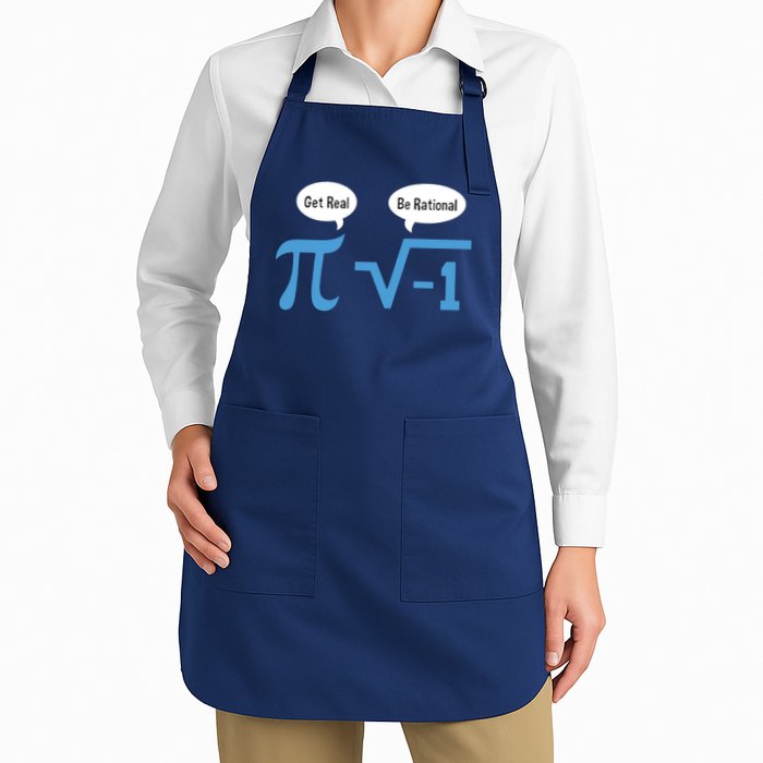 Funny Get Real Be Rational Shirt Pi Math Teacher Geek Full-Length Apron With Pockets
