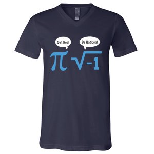 Funny Get Real Be Rational Shirt Pi Math Teacher Geek V-Neck T-Shirt