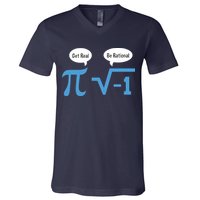Funny Get Real Be Rational Shirt Pi Math Teacher Geek V-Neck T-Shirt