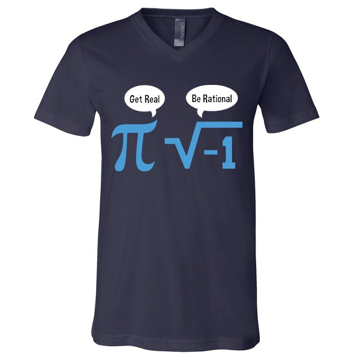 Funny Get Real Be Rational Shirt Pi Math Teacher Geek V-Neck T-Shirt