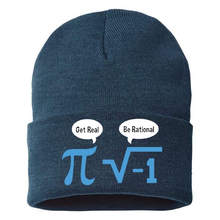 Funny Get Real Be Rational Shirt Pi Math Teacher Geek Sustainable Knit Beanie