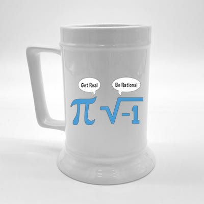 Funny Get Real Be Rational Shirt Pi Math Teacher Geek Beer Stein