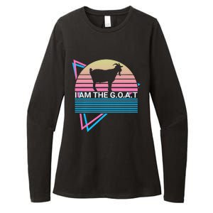 Funny Goat Retro Greatest Of All Time I Am The G.O.A.T Womens CVC Long Sleeve Shirt