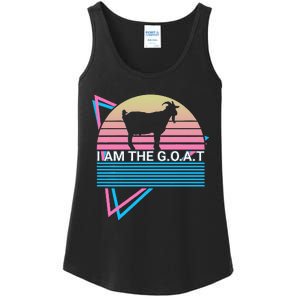 Funny Goat Retro Greatest Of All Time I Am The G.O.A.T Ladies Essential Tank