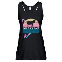 Funny Goat Retro Greatest Of All Time I Am The G.O.A.T Ladies Essential Flowy Tank