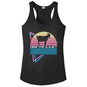 Funny Goat Retro Greatest Of All Time I Am The G.O.A.T Ladies PosiCharge Competitor Racerback Tank