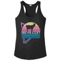 Funny Goat Retro Greatest Of All Time I Am The G.O.A.T Ladies PosiCharge Competitor Racerback Tank