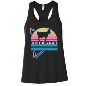 Funny Goat Retro Greatest Of All Time I Am The G.O.A.T Women's Racerback Tank