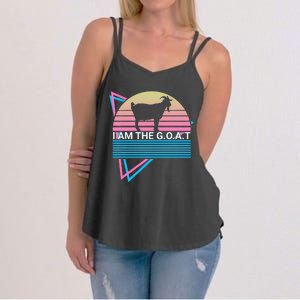 Funny Goat Retro Greatest Of All Time I Am The G.O.A.T Women's Strappy Tank