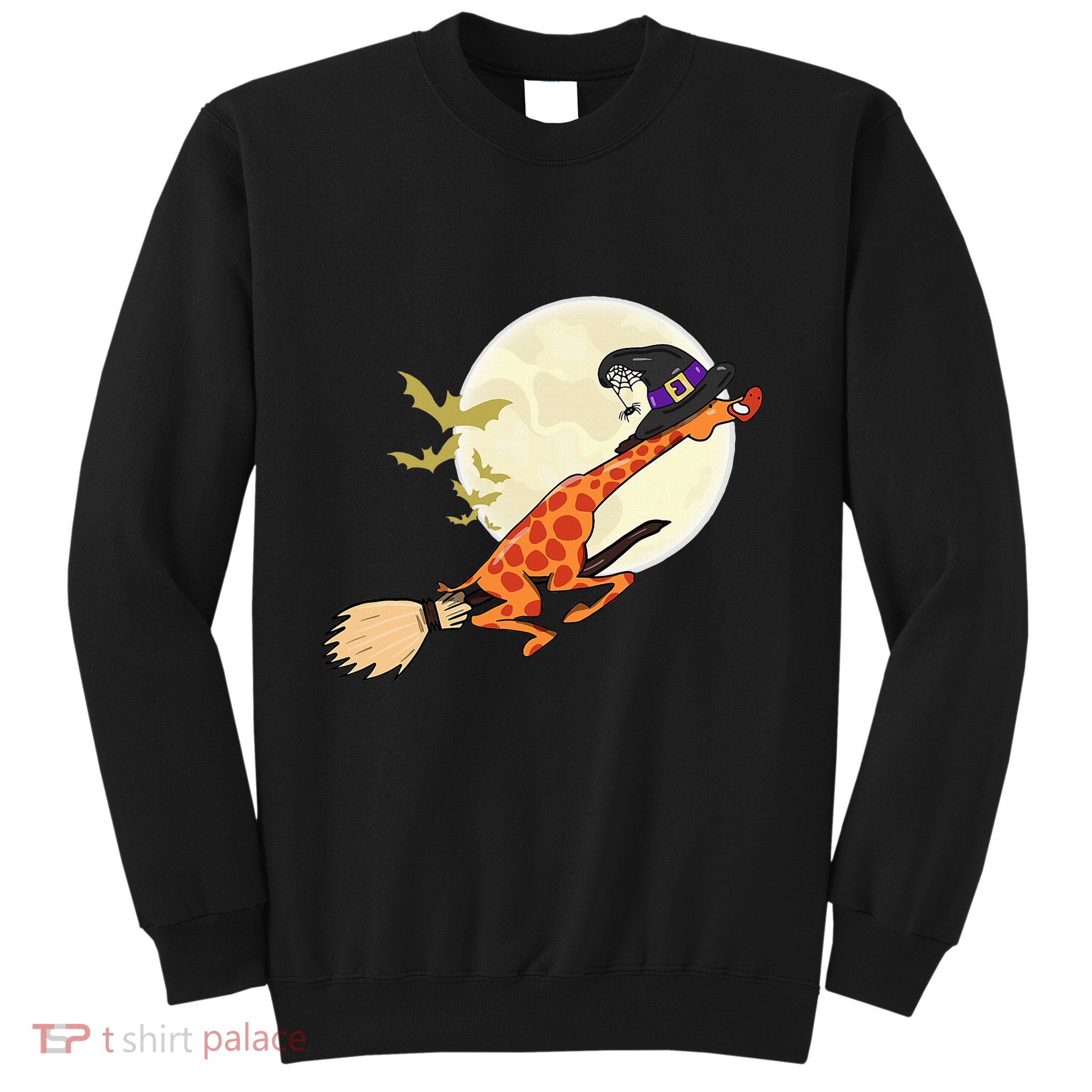 Funny Giraffe Ride Witch Shotgun Giraffe Halloween Sweatshirt