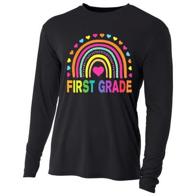 First Grade Rainbow Teacher Team 1st Grade Squad Cooling Performance Long Sleeve Crew