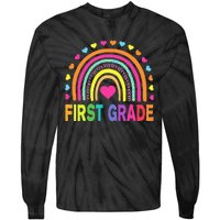 First Grade Rainbow Teacher Team 1st Grade Squad Tie-Dye Long Sleeve Shirt