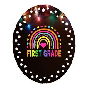 First Grade Rainbow Teacher Team 1st Grade Squad Ceramic Oval Ornament