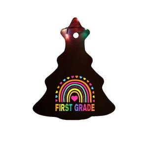 First Grade Rainbow Teacher Team 1st Grade Squad Ceramic Tree Ornament