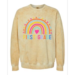 First Grade Rainbow Girl Boy Teacher Team 1st Grade Squad Colorblast Crewneck Sweatshirt