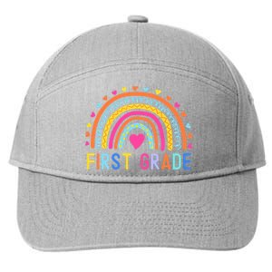 First Grade Rainbow Girl Boy Teacher Team 1st Grade Squad 7-Panel Snapback Hat