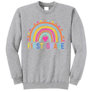 First Grade Rainbow Girl Boy Teacher Team 1st Grade Squad Tall Sweatshirt