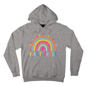 First Grade Rainbow Girl Boy Teacher Team 1st Grade Squad Tall Hoodie