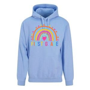 First Grade Rainbow Girl Boy Teacher Team 1st Grade Squad Unisex Surf Hoodie