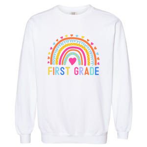 First Grade Rainbow Girl Boy Teacher Team 1st Grade Squad Garment-Dyed Sweatshirt