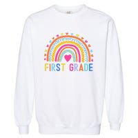 First Grade Rainbow Girl Boy Teacher Team 1st Grade Squad Garment-Dyed Sweatshirt