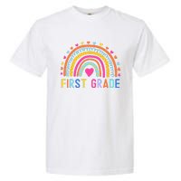 First Grade Rainbow Girl Boy Teacher Team 1st Grade Squad Garment-Dyed Heavyweight T-Shirt