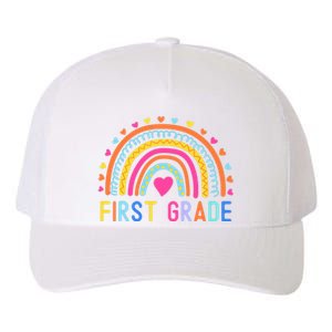 First Grade Rainbow Girl Boy Teacher Team 1st Grade Squad Yupoong Adult 5-Panel Trucker Hat