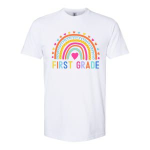 First Grade Rainbow Girl Boy Teacher Team 1st Grade Squad Softstyle CVC T-Shirt