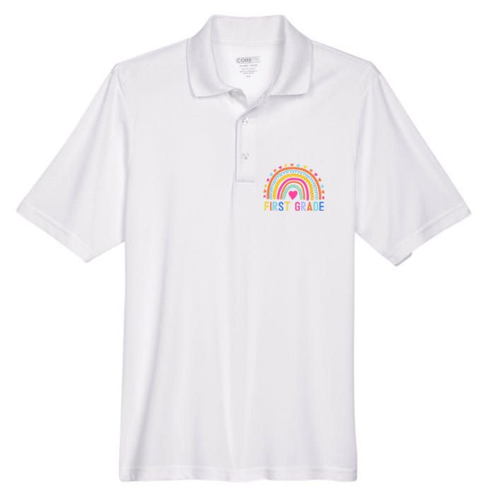 First Grade Rainbow Girl Boy Teacher Team 1st Grade Squad Men's Origin Performance Pique Polo