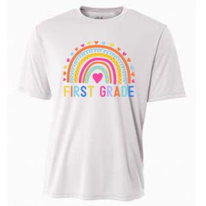 First Grade Rainbow Girl Boy Teacher Team 1st Grade Squad Cooling Performance Crew T-Shirt