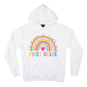 First Grade Rainbow Girl Boy Teacher Team 1st Grade Squad Hoodie