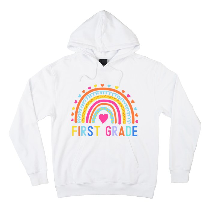 First Grade Rainbow Girl Boy Teacher Team 1st Grade Squad Hoodie