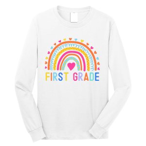 First Grade Rainbow Girl Boy Teacher Team 1st Grade Squad Long Sleeve Shirt