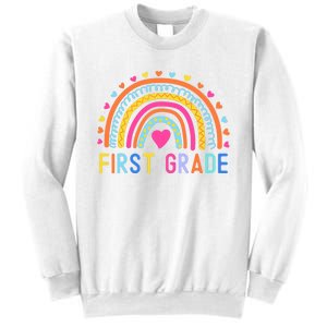 First Grade Rainbow Girl Boy Teacher Team 1st Grade Squad Sweatshirt