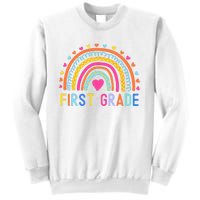 First Grade Rainbow Girl Boy Teacher Team 1st Grade Squad Sweatshirt