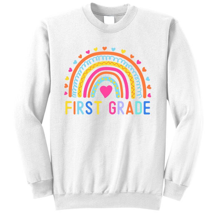 First Grade Rainbow Girl Boy Teacher Team 1st Grade Squad Sweatshirt