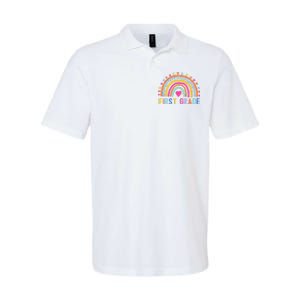 First Grade Rainbow Girl Boy Teacher Team 1st Grade Squad Softstyle Adult Sport Polo