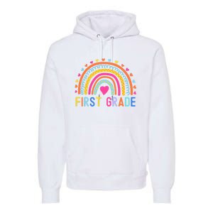 First Grade Rainbow Girl Boy Teacher Team 1st Grade Squad Premium Hoodie