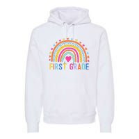 First Grade Rainbow Girl Boy Teacher Team 1st Grade Squad Premium Hoodie