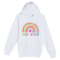 First Grade Rainbow Girl Boy Teacher Team 1st Grade Squad Premium Pullover Hoodie