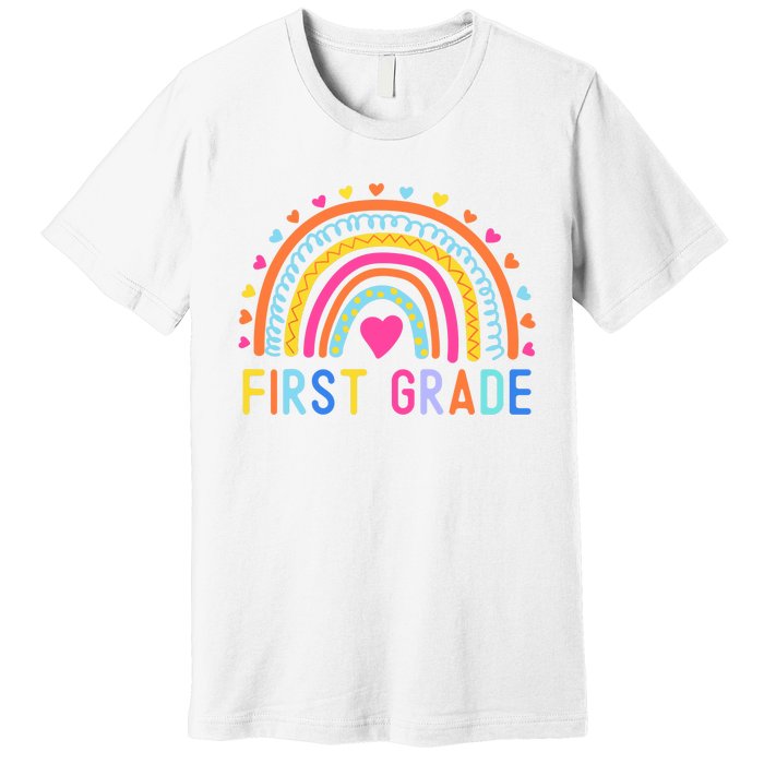 First Grade Rainbow Girl Boy Teacher Team 1st Grade Squad Premium T-Shirt