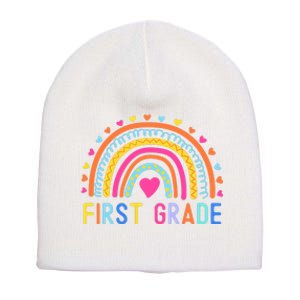 First Grade Rainbow Girl Boy Teacher Team 1st Grade Squad Short Acrylic Beanie