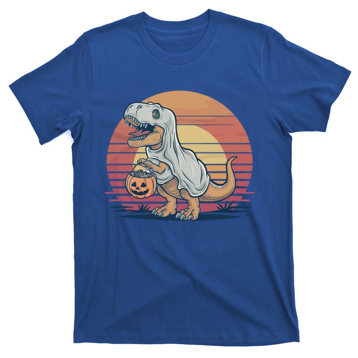 Funny Graphic Retro Halloween Dinosaur Ghost Costume Gift T-Shirt