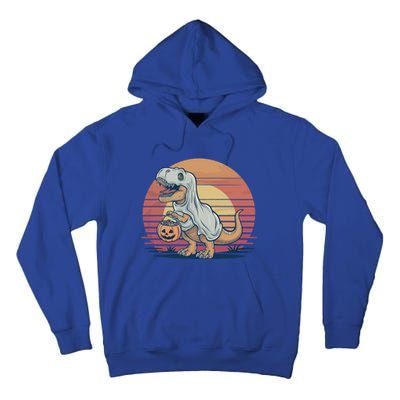 Funny Graphic Retro Halloween Dinosaur Ghost Costume Gift Tall Hoodie