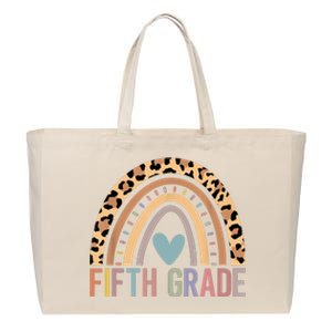 Fifth Grade Rainbow Girl Boy Teacher Team 5th Grade Squad Cotton Canvas Jumbo Tote