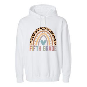 Fifth Grade Rainbow Girl Boy Teacher Team 5th Grade Squad Garment-Dyed Fleece Hoodie