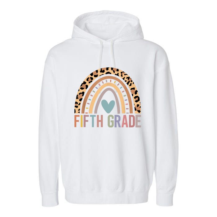 Fifth Grade Rainbow Girl Boy Teacher Team 5th Grade Squad Garment-Dyed Fleece Hoodie