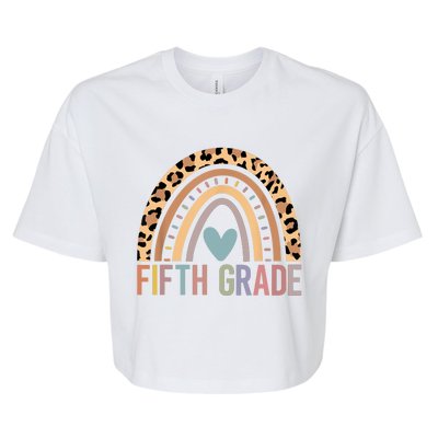 Fifth Grade Rainbow Girl Boy Teacher Team 5th Grade Squad Bella+Canvas Jersey Crop Tee