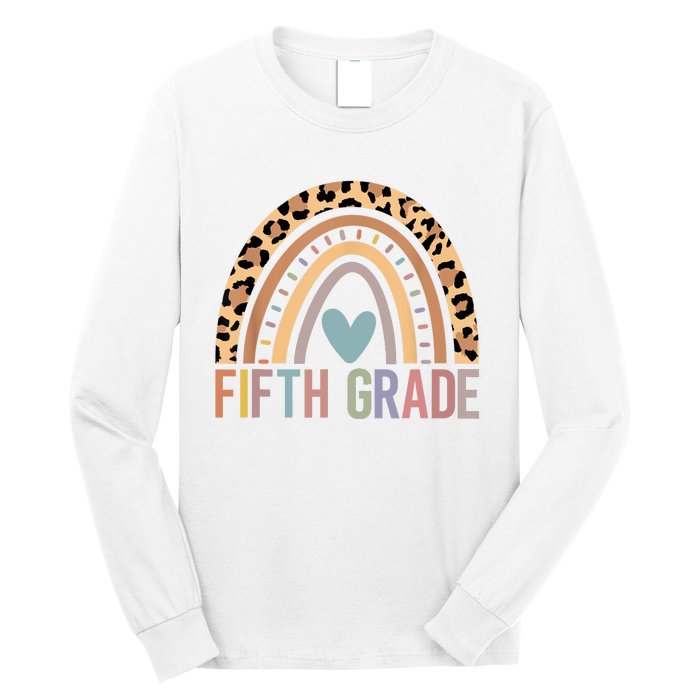 Fifth Grade Rainbow Girl Boy Teacher Team 5th Grade Squad Long Sleeve Shirt